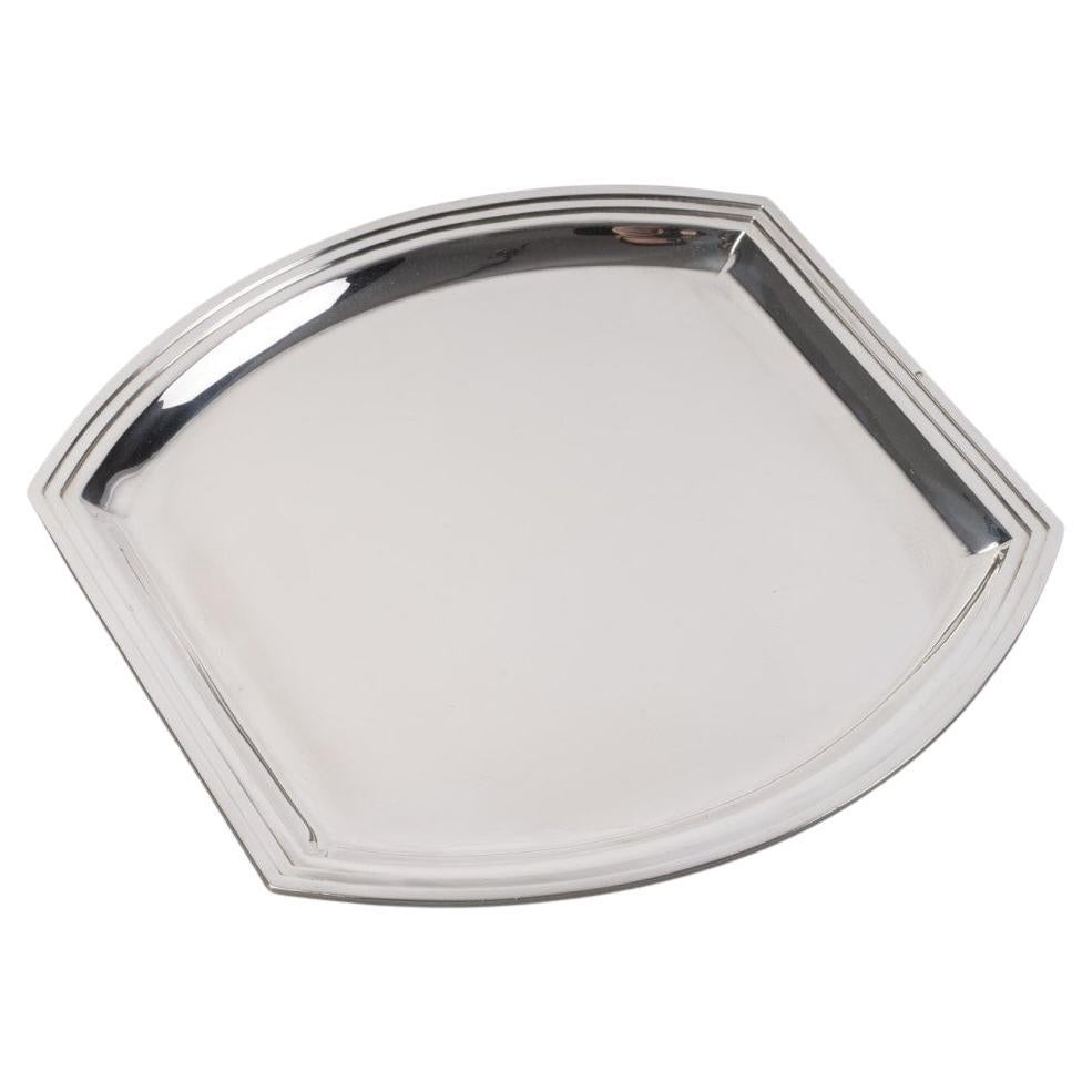 RAVINET D'ENFERT - Plato cuadrado de plata maciza, época Art Déco