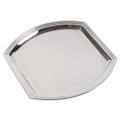 RAVINET D'ENFERT - Plato cuadrado de plata maciza, época Art Déco