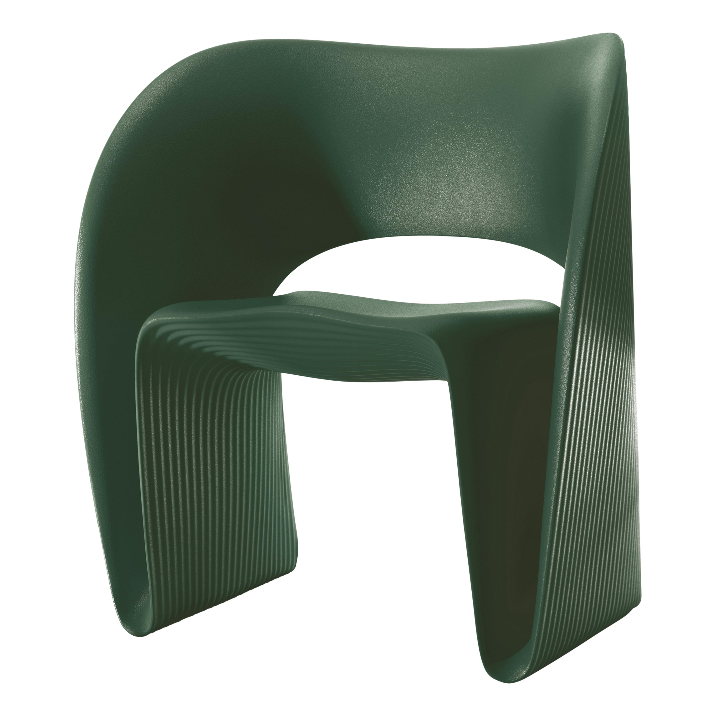 Silla baja Raviolo en verde oliva  por Ron Arad para MAGIS