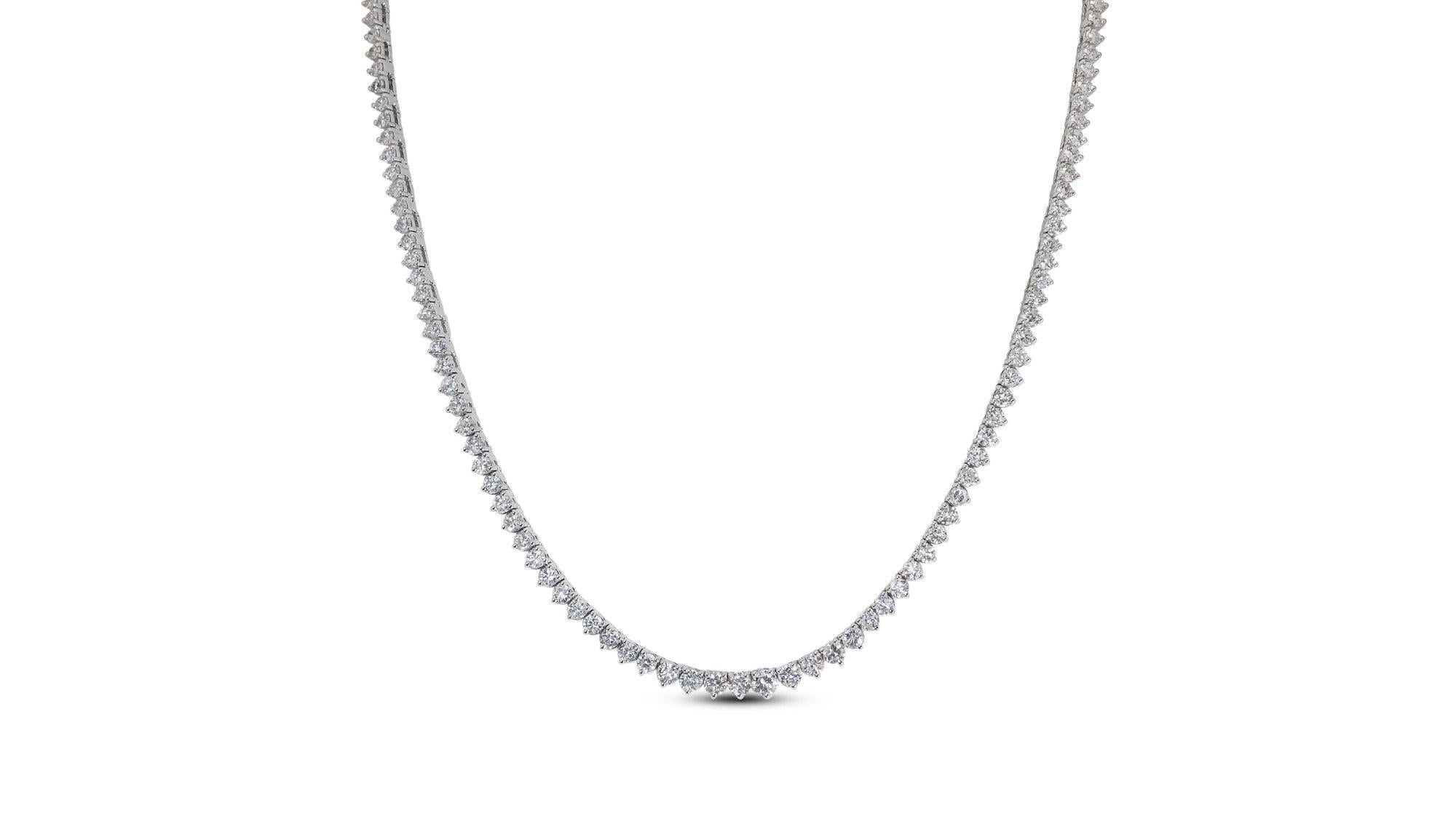 Ravishing 14k White Gold Necklace w/ 8.36 ct Natural Diamonds IGI Certificate For Sale 8