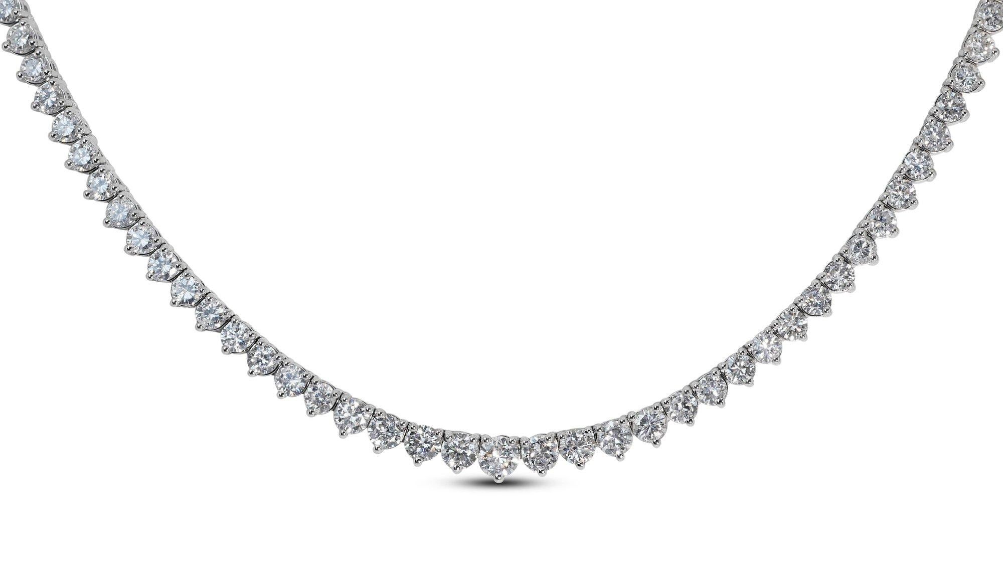 Ravishing 14k White Gold Necklace w/ 8.36 ct Natural Diamonds IGI Certificate For Sale 9