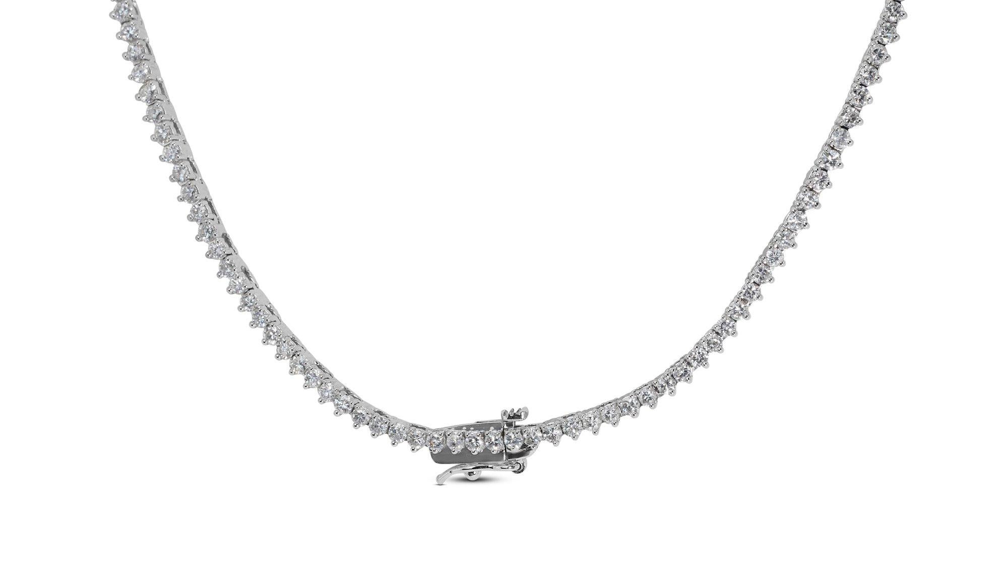 Ravishing 14k White Gold Necklace w/ 8.36 ct Natural Diamonds IGI Certificate For Sale 10