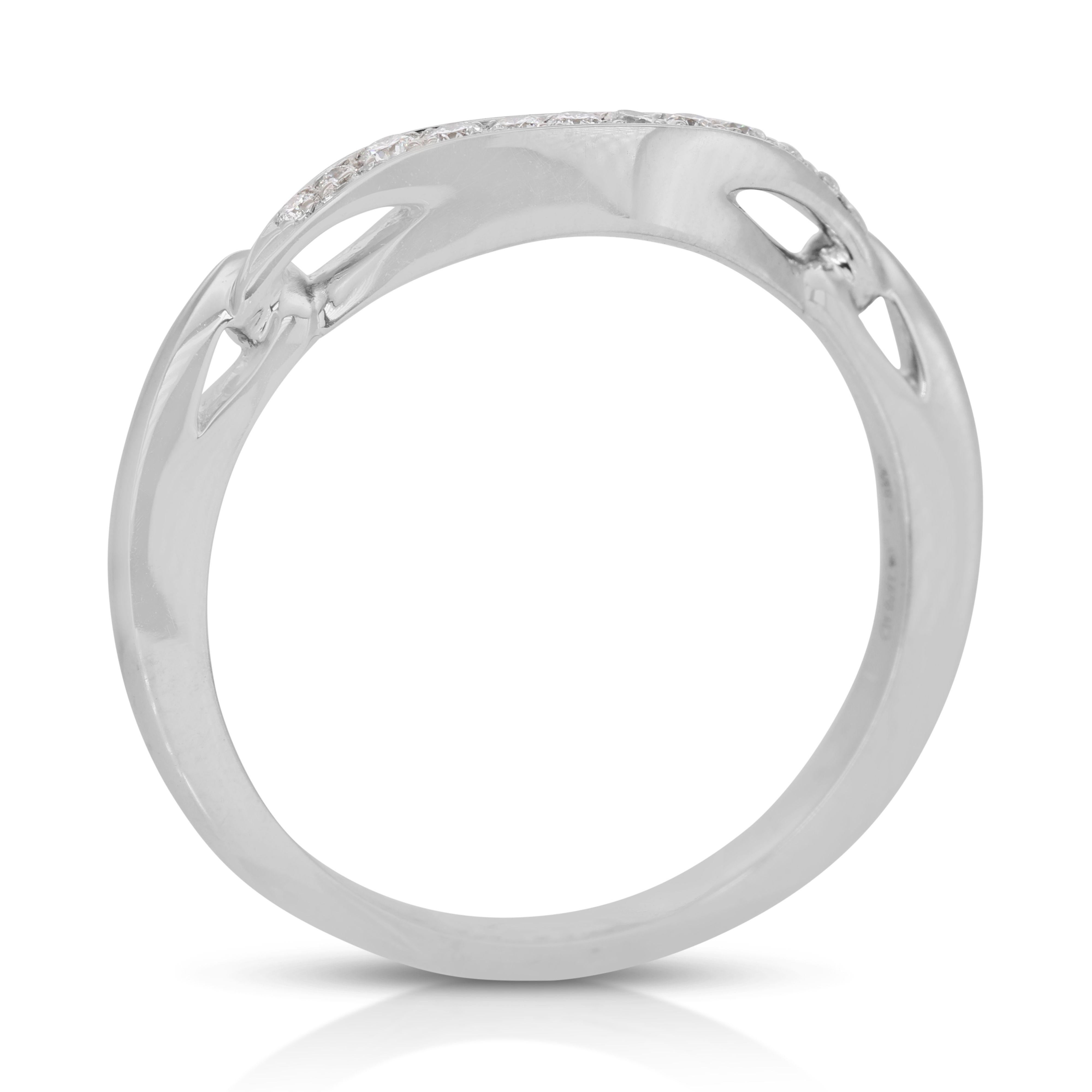 Women's Ravishing 18k White Gold Bvlgari Pave Ring with 0.40 Carat Natural Diamonds