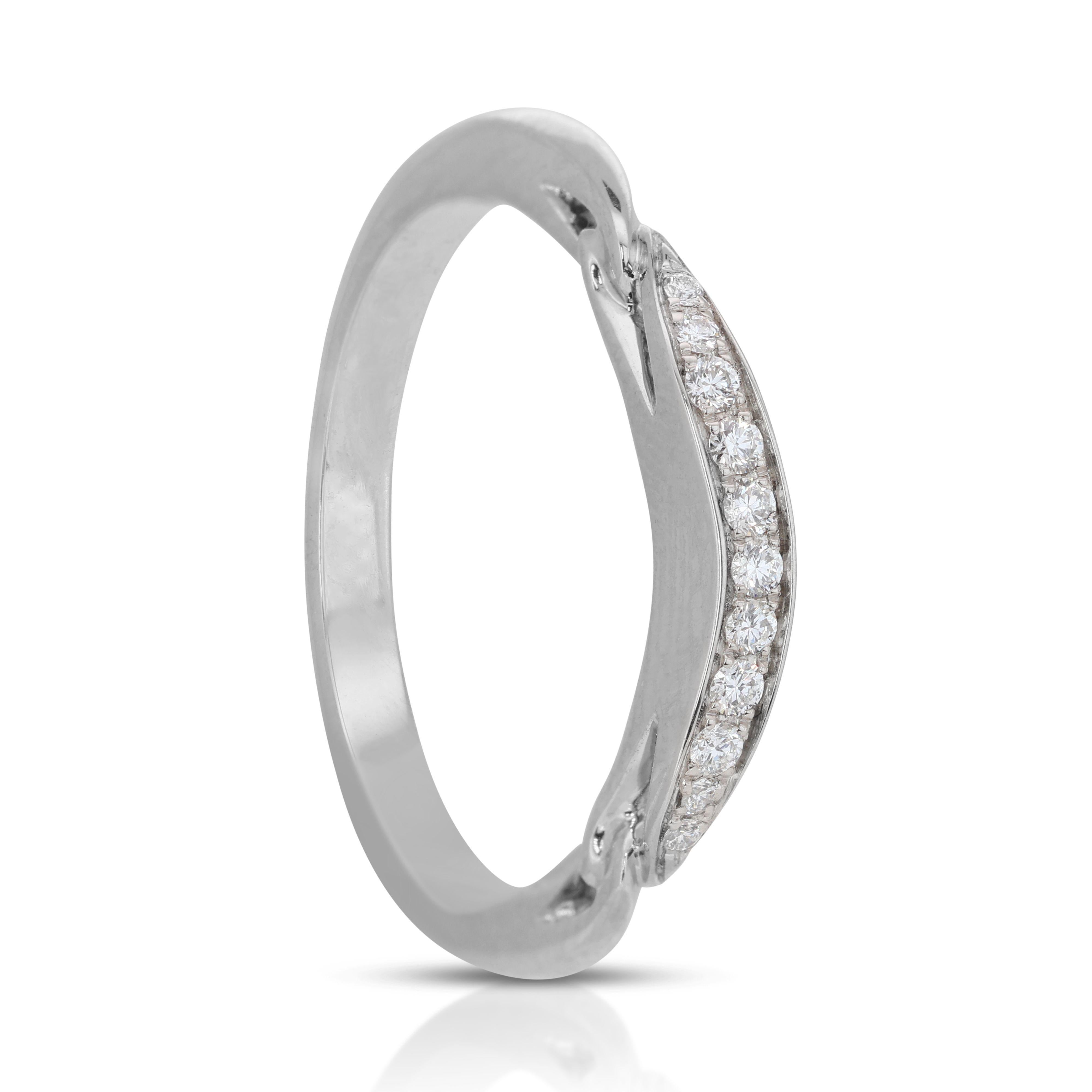 Ravishing 18k White Gold Bvlgari Pave Ring with 0.40 Carat Natural Diamonds 1