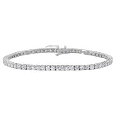 Ravissant bracelet en or blanc 18 carats avec 6,02 carats de diamants naturels et certificat IGI