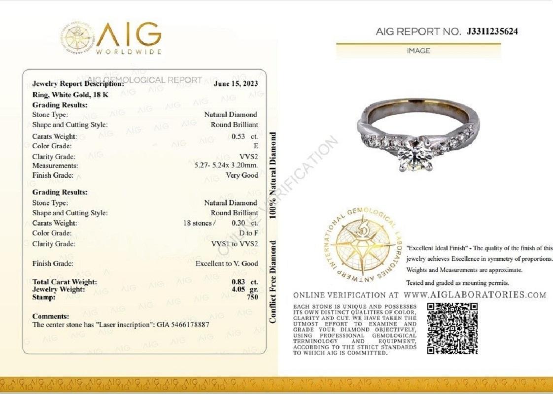 Round Cut Ravishing 18k White Gold Pave Ring w/ 0.83 ct Natural Diamonds GIA Certificate For Sale
