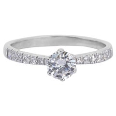 Ravishing 18k White Gold Ring w/ 0.50 Carat Natural Diamonds AIG Certificate