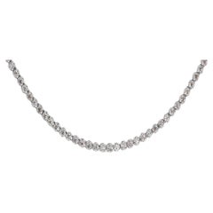 Ravishing 18k White Gold Riviera Necklace w/ 2.3 ct Natural Diamonds AIG Cert