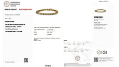 Ravishing 18k Yellow Gold Bracelet w/ 12 ct Natural Diamond IGI Certificate