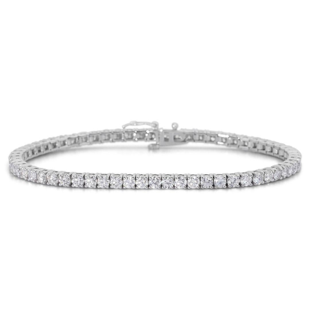 Round Cut Ravishing 6.02ct Round Brilliant Diamond Bracelet For Sale