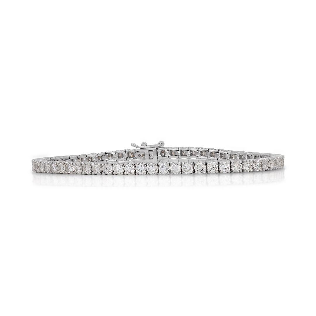 Bezauberndes 6,02ct rundes Brillant-Diamant-Armband  (Rundschliff) im Angebot