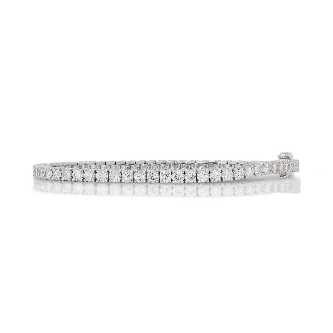 Ravishing 6.02ct Round Brilliant Diamond Bracelet  In New Condition For Sale In רמת גן, IL
