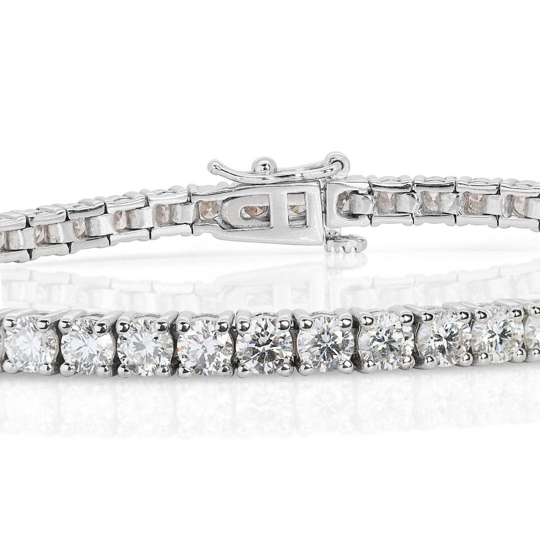 Bezauberndes 6,02ct rundes Brillant-Diamant-Armband  im Angebot 1