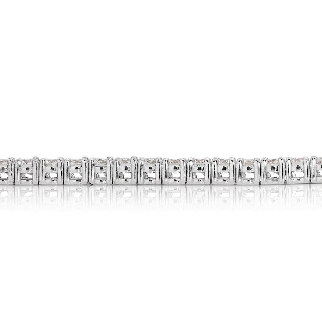 Bezauberndes 6,02ct rundes Brillant-Diamant-Armband  im Angebot 2