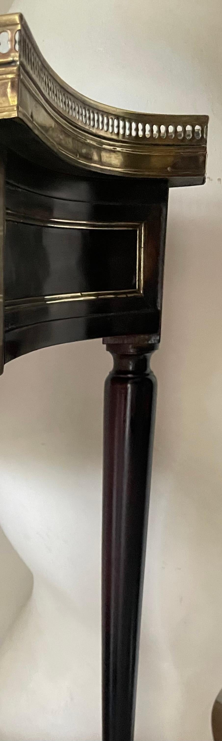 French Ravishing Black Lacquer Two-Tier Console Table by Maison Jansen, France 1950. For Sale