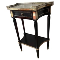 Ravishing Black Lacquer Two-Tier Console Table by Maison Jansen, France 1950.