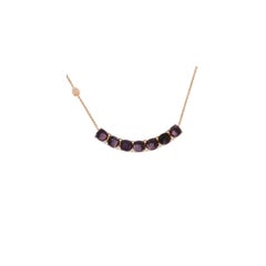 Ravishing Necklace in 18K Rose Gold, Diamonds and Amethysts