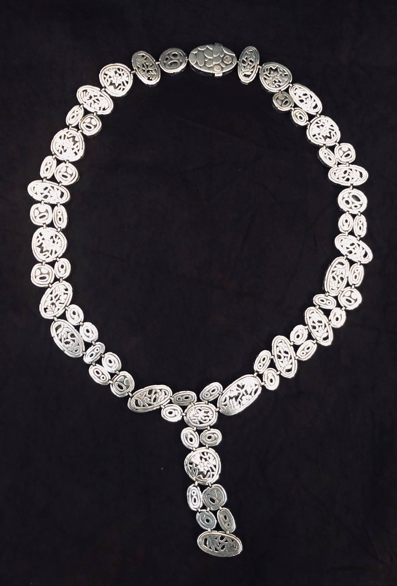 Ravishing Reversible Sterling Silver John Hardy Bali Collection Y Necklace In Excellent Condition In Palm Beach, FL