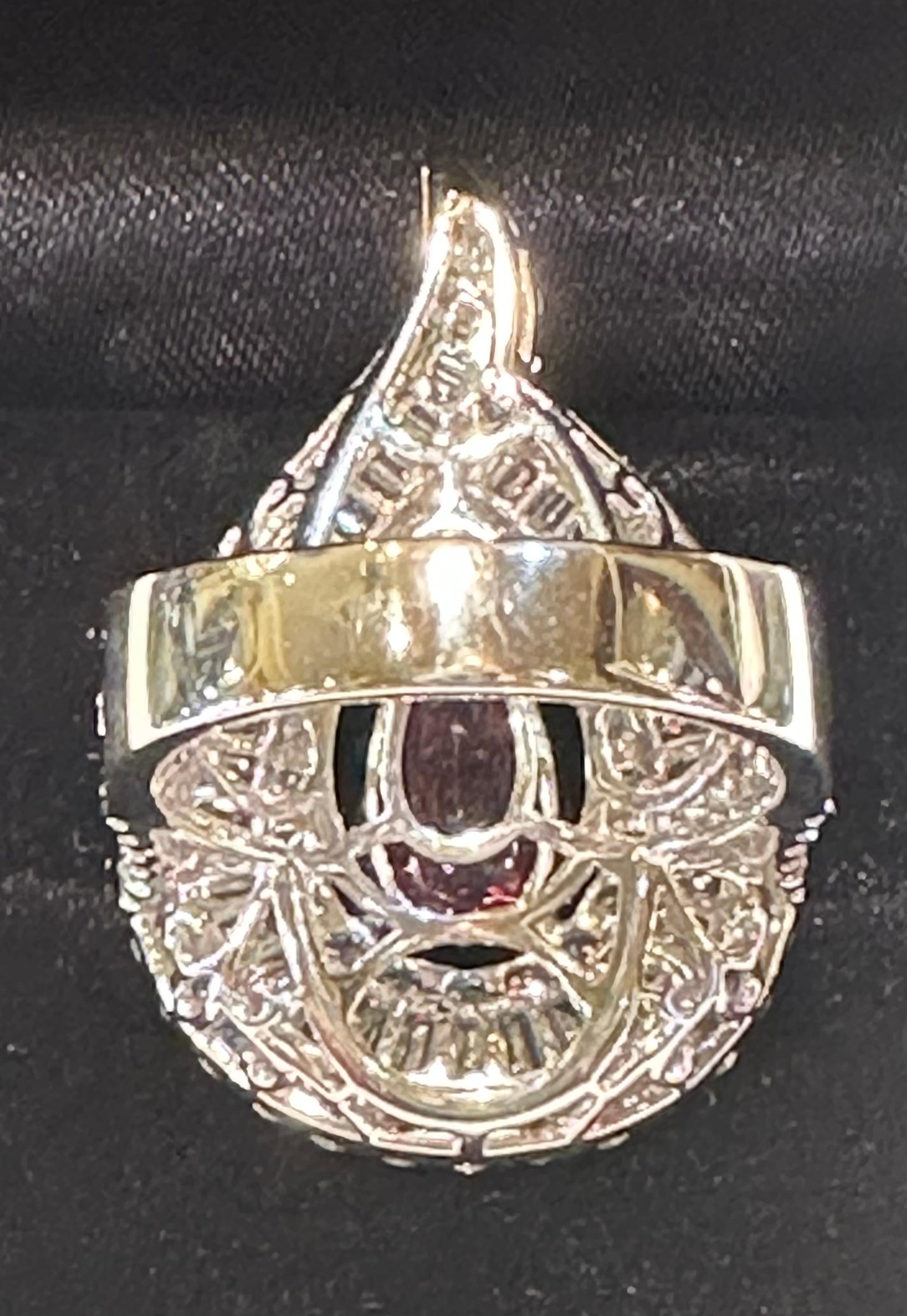 Ravishing Rubellite & Diamond Tear Drop Pear Shaped 18K White Gold Cocktail Ring In Excellent Condition For Sale In Tustin, CA