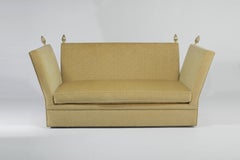 Ravishing Silk Velvet Knole Style Sofa with Gold Acorn Finials