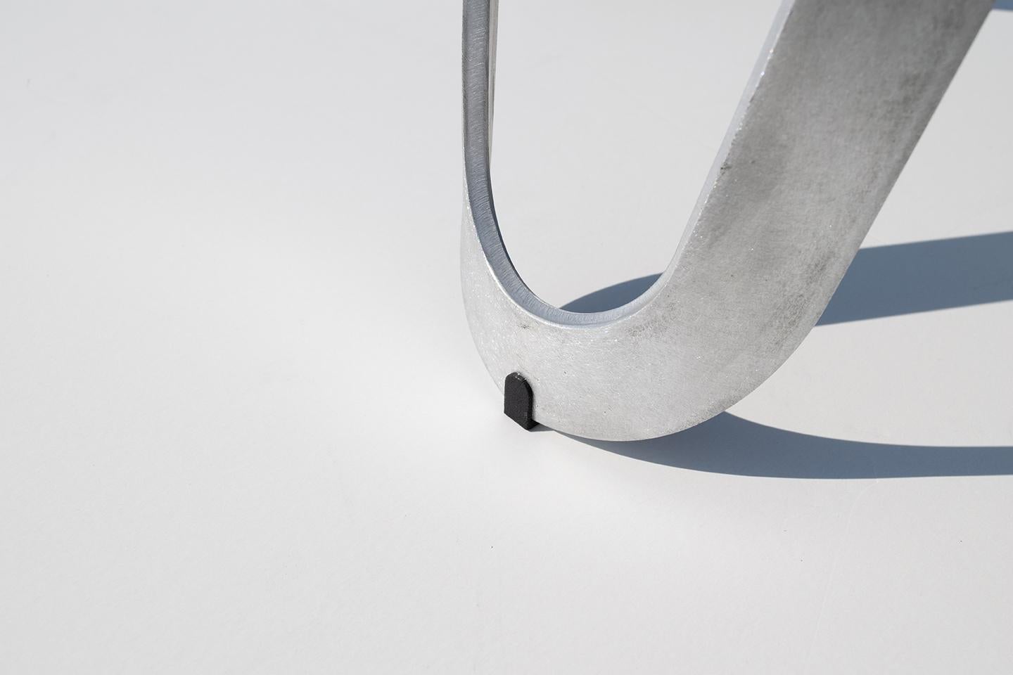Raw Aluminium Loop Stool by Sebastian Scherer For Sale 4