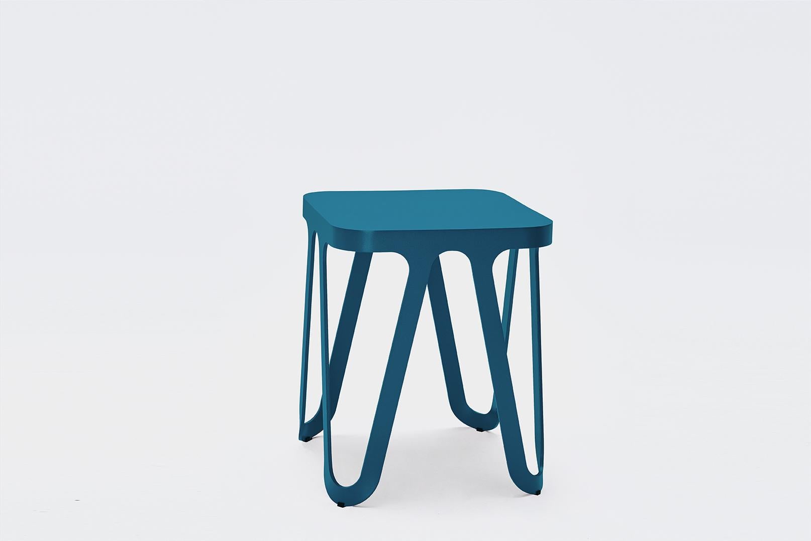 Aluminum Raw Aluminium Loop Stool by Sebastian Scherer For Sale