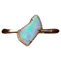 Used Raw Australian Solid Opal Engagement Ring 18K Yellow Gold