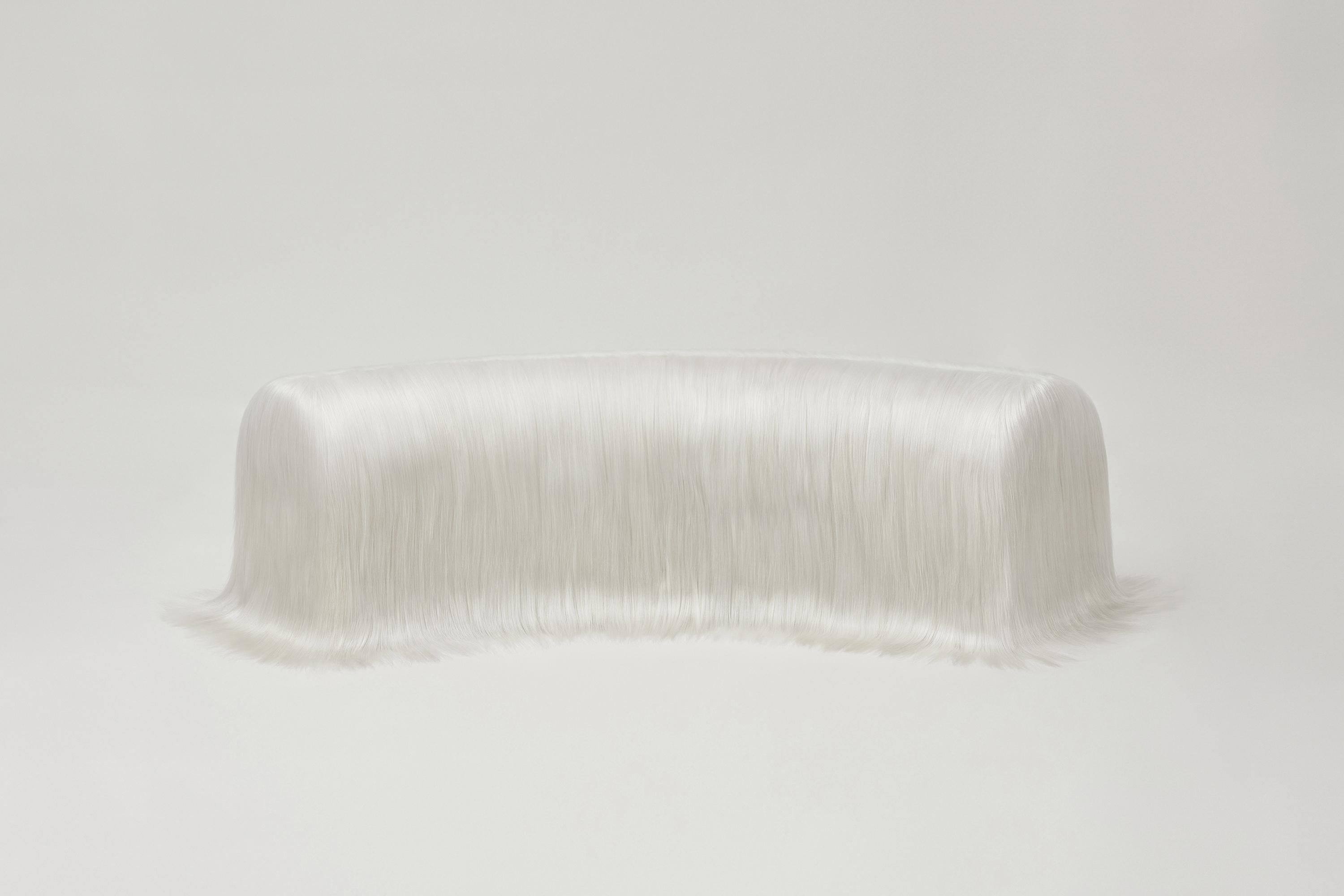 Raw Bench by Atelier V&F
Limited Edition Of 20+3AP Pieces.
Dimensions: D 44 x W 134 x H 40 cm.
Materials: Goatskin offcuts.

Inspired by the earth goddess Gaia,「Revelation of Gaia」aims to explore the mighty but soft inner power and to praise the