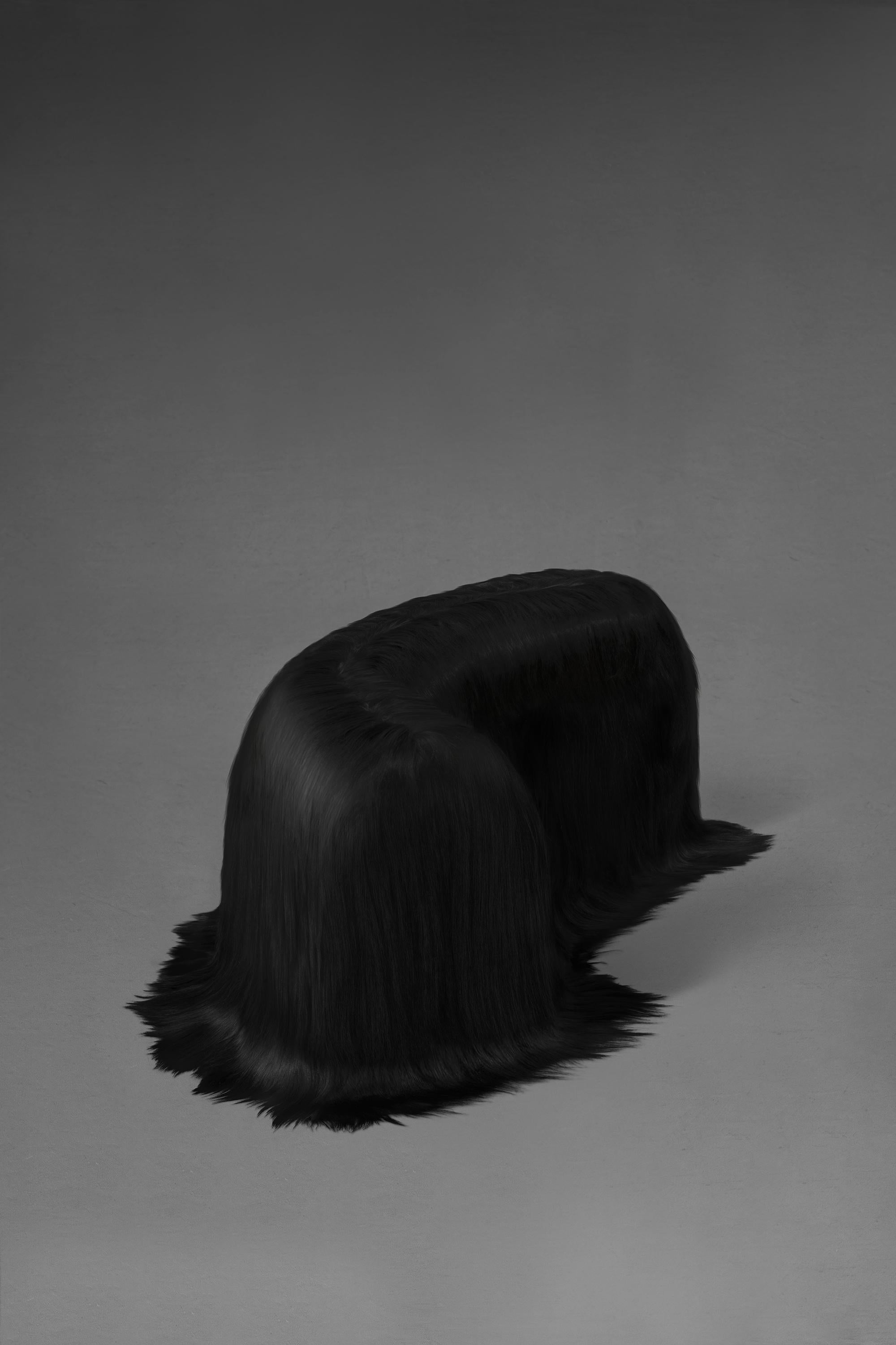 Raw Bench by Atelier V&F
Limited Edition Of 20+3AP Pieces.
Dimensions: D 44 x W 134 x H 40 cm.
Materials: Goatskin offcuts.

Inspired by the earth goddess Gaia,「Revelation of Gaia」aims to explore the mighty but soft inner power and to praise the