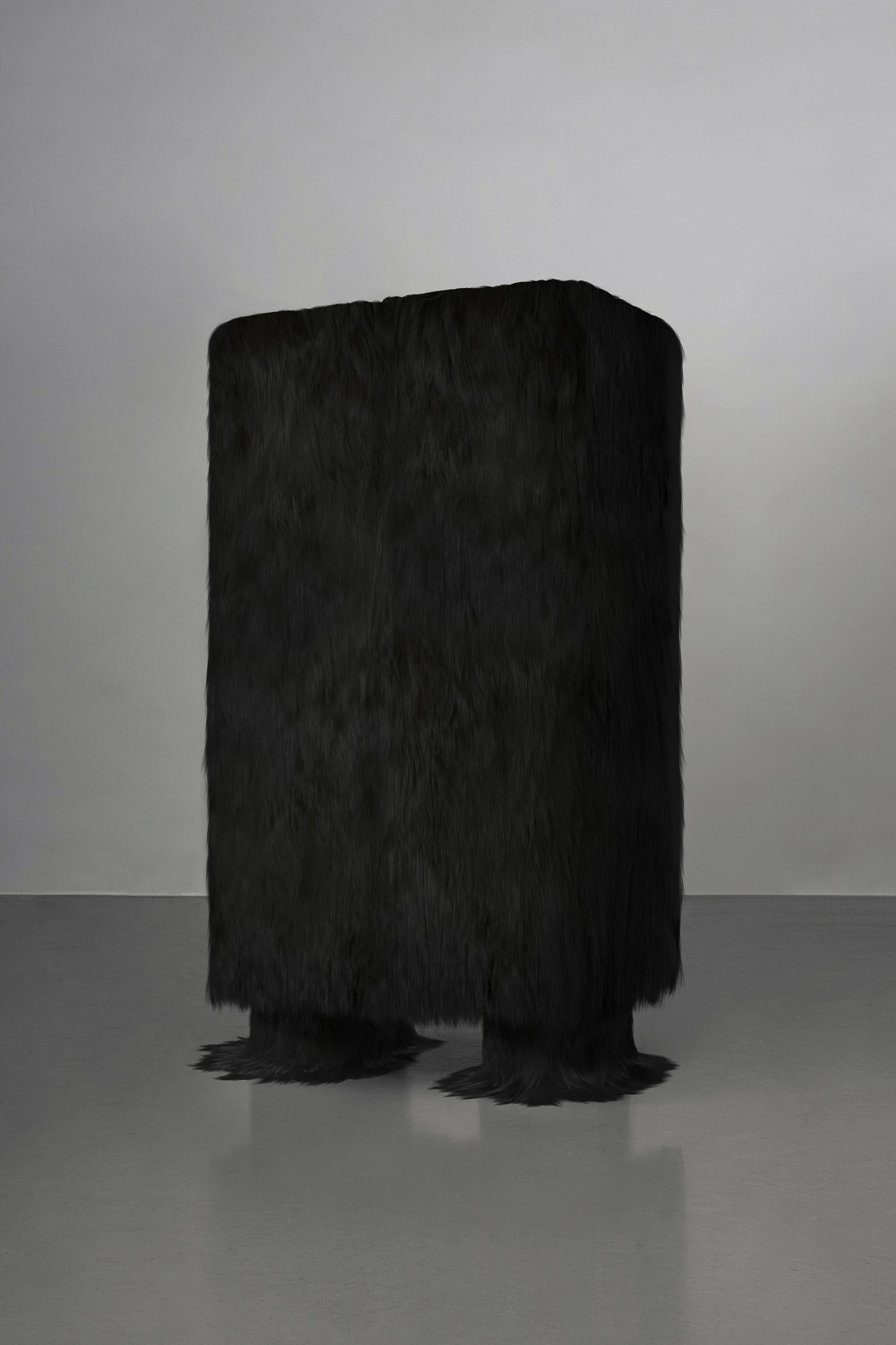 Raw Cabinet by Atelier V&F
Limited Edition Of 8+2AP Pieces.
Dimensions: D 55.5 x W 100 x H 190 cm.
Materials: Goatskin offcuts and suede.

Inspired by the earth goddess Gaia,「Revelation of Gaia」aims to explore the mighty but soft inner power and to