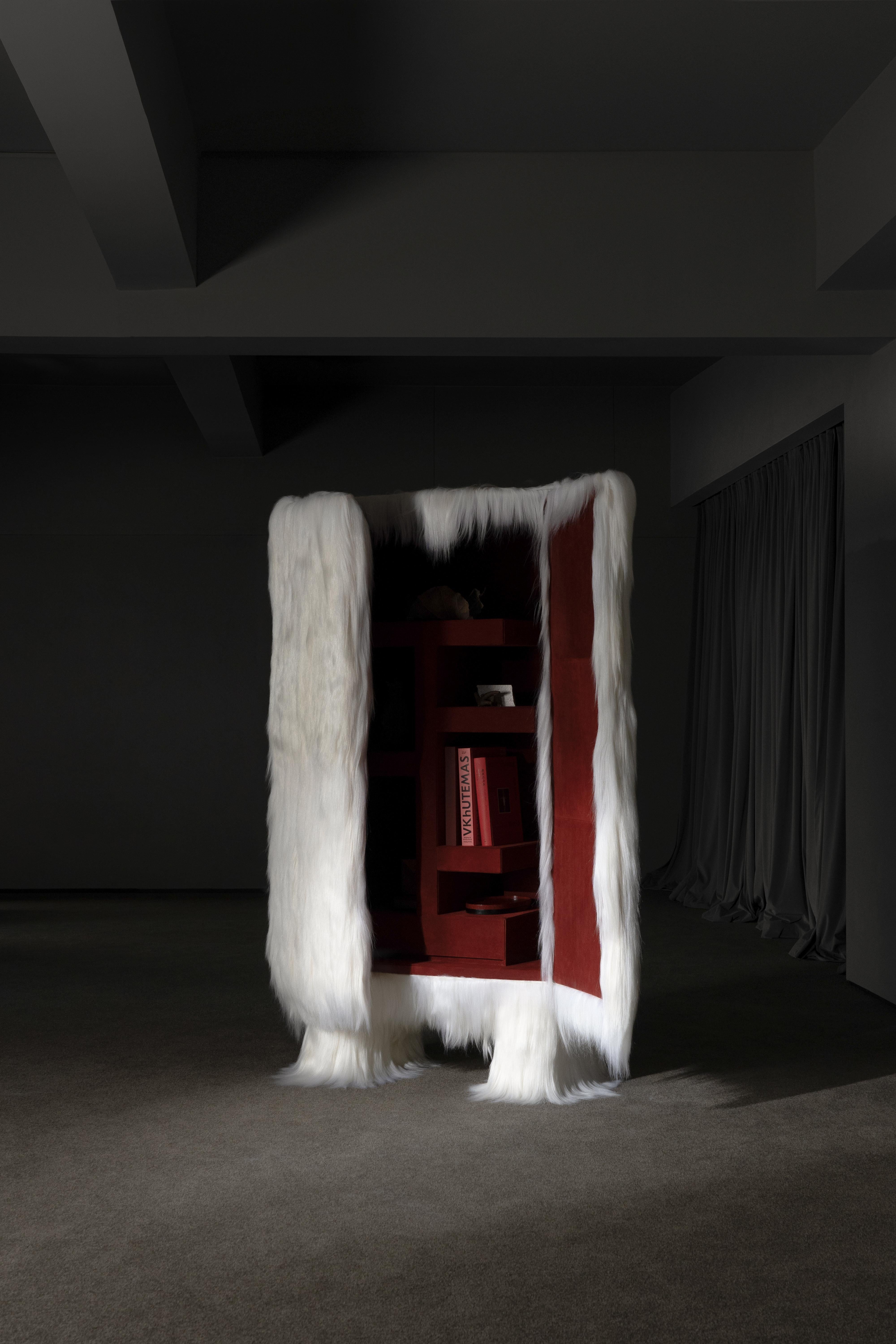 Goatskin Raw Cabinet by Atelier V&F  For Sale