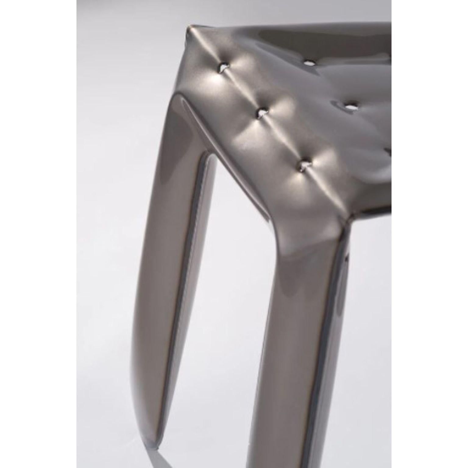 Organic Modern Raw Carbon Steel Chippensteel 0.5 Sculptural Chair by Zieta For Sale