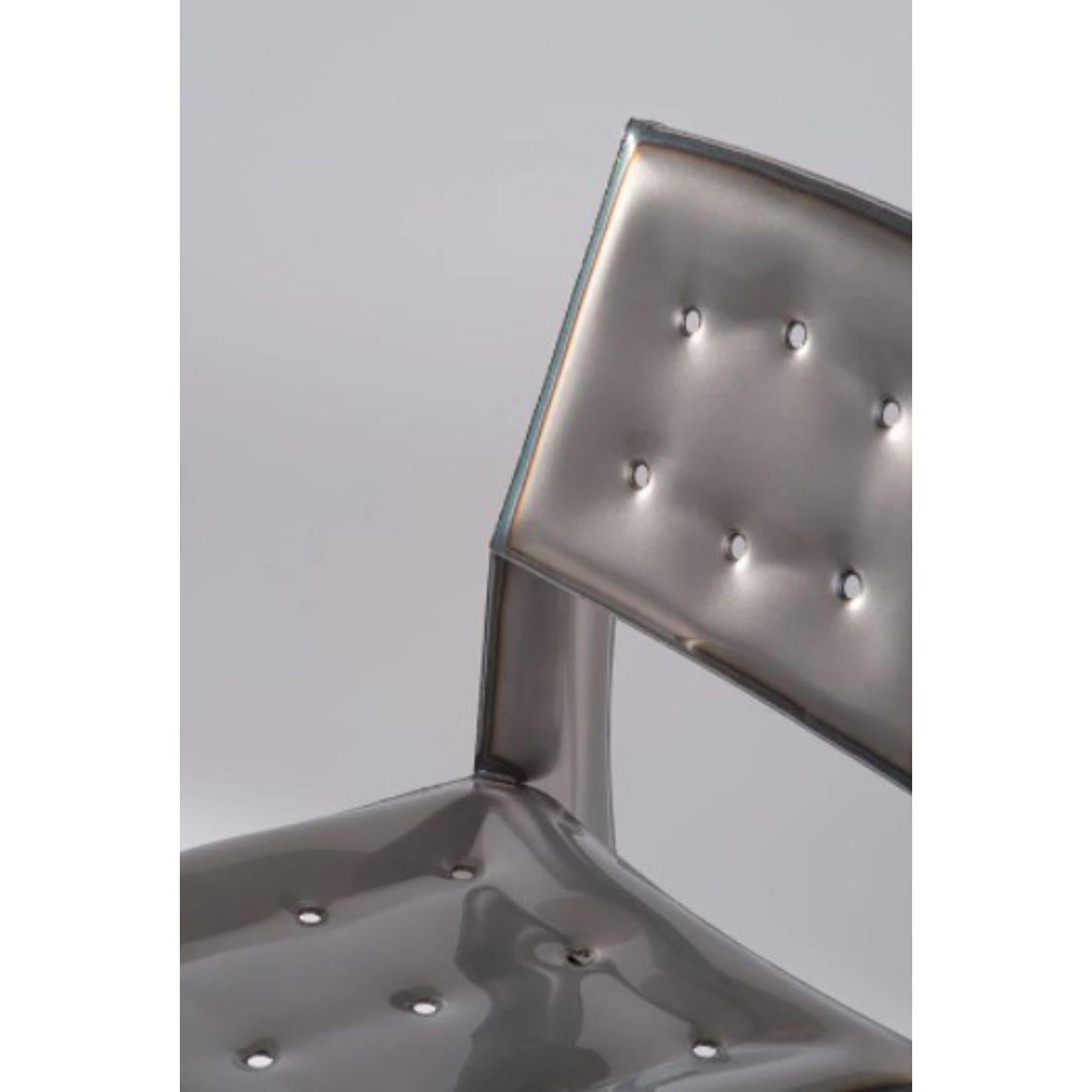 Polonais Chaise sculpturale 0,5 en acier au carbone brut Chippensteel de Zieta en vente