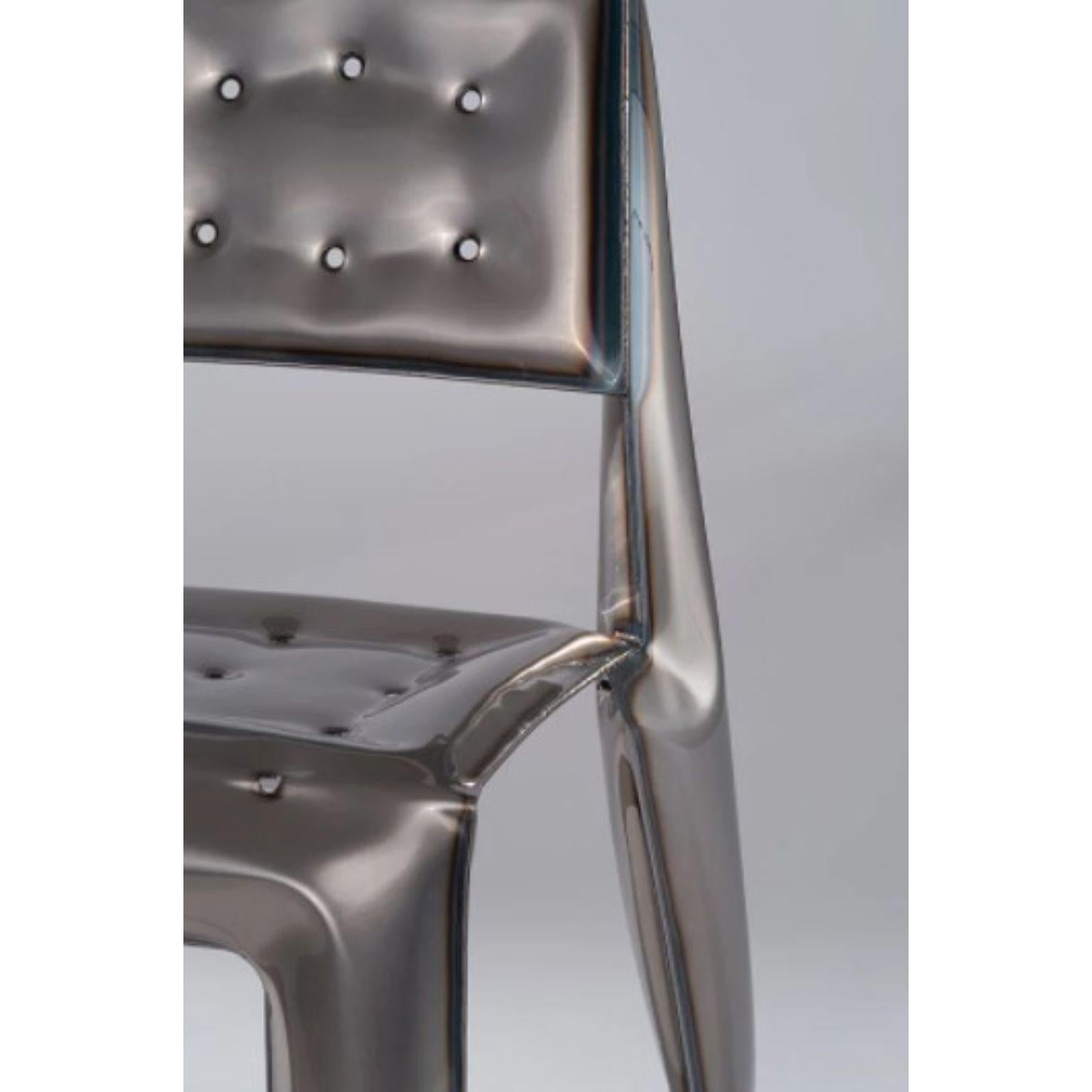 Laqué Chaise sculpturale 0,5 en acier au carbone brut Chippensteel de Zieta en vente
