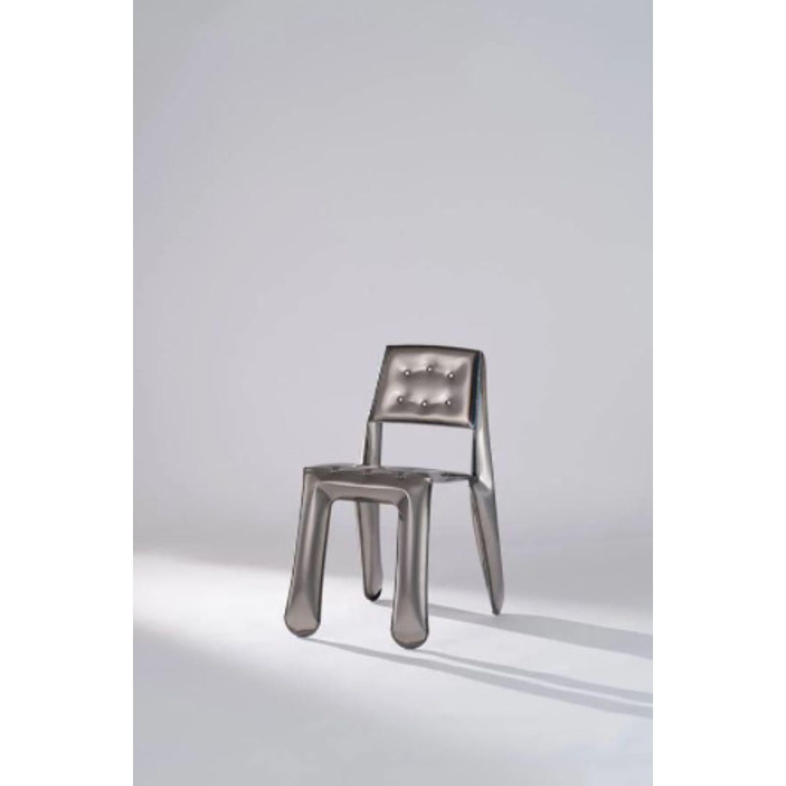 Contemporary Raw Carbon Steel Chippensteel 0.5 Sculptural Chair by Zieta For Sale
