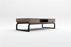 Raw Coffee Table - Modern Handcrafted Table in Natural Wood with Iron Base