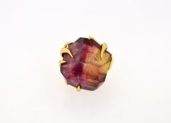 Raw Cut Citrine Gold Ring