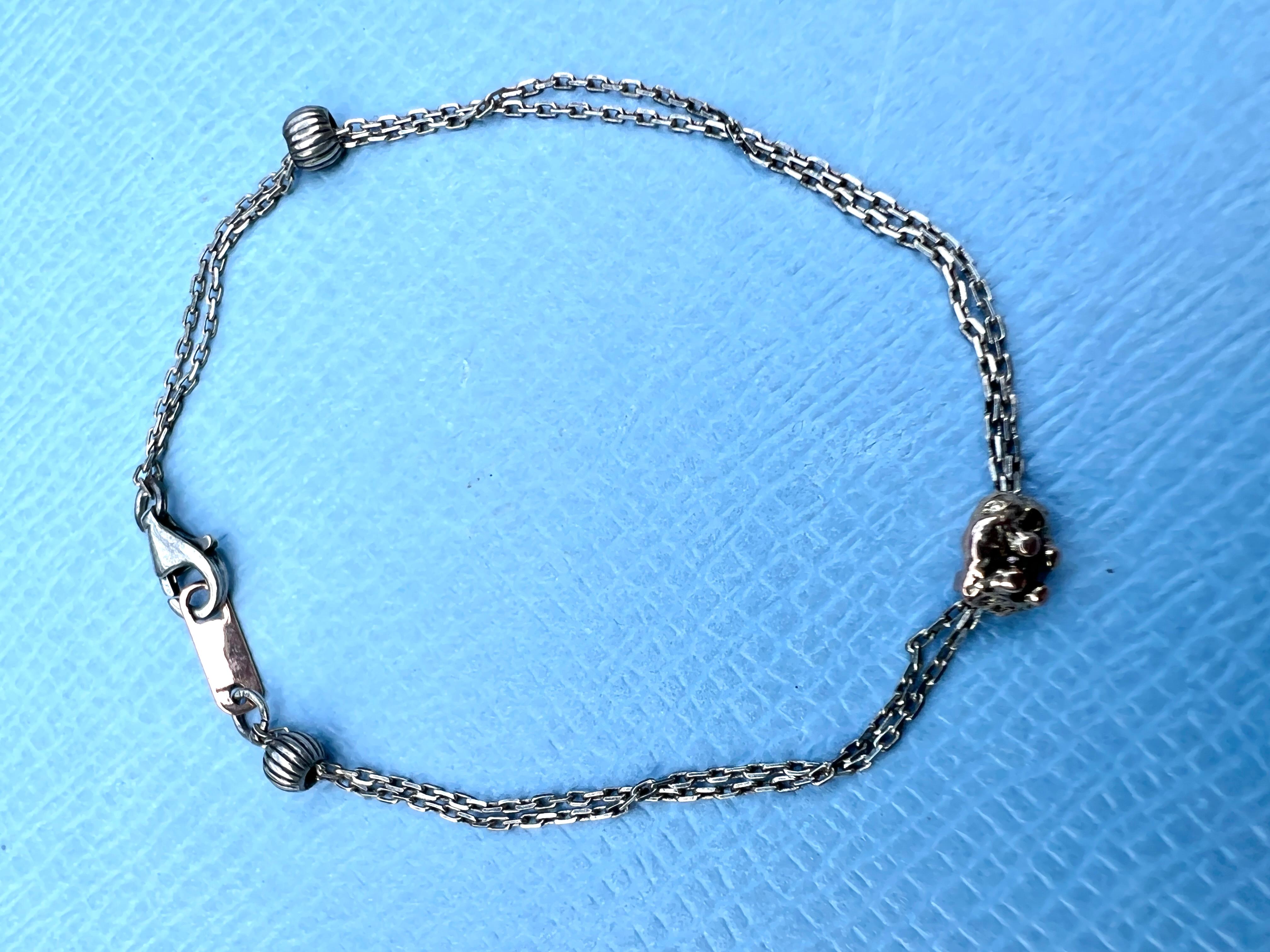Contemporaneo Bracciale a catena d'argento con pepite d'oro e diamanti grezzi in vendita