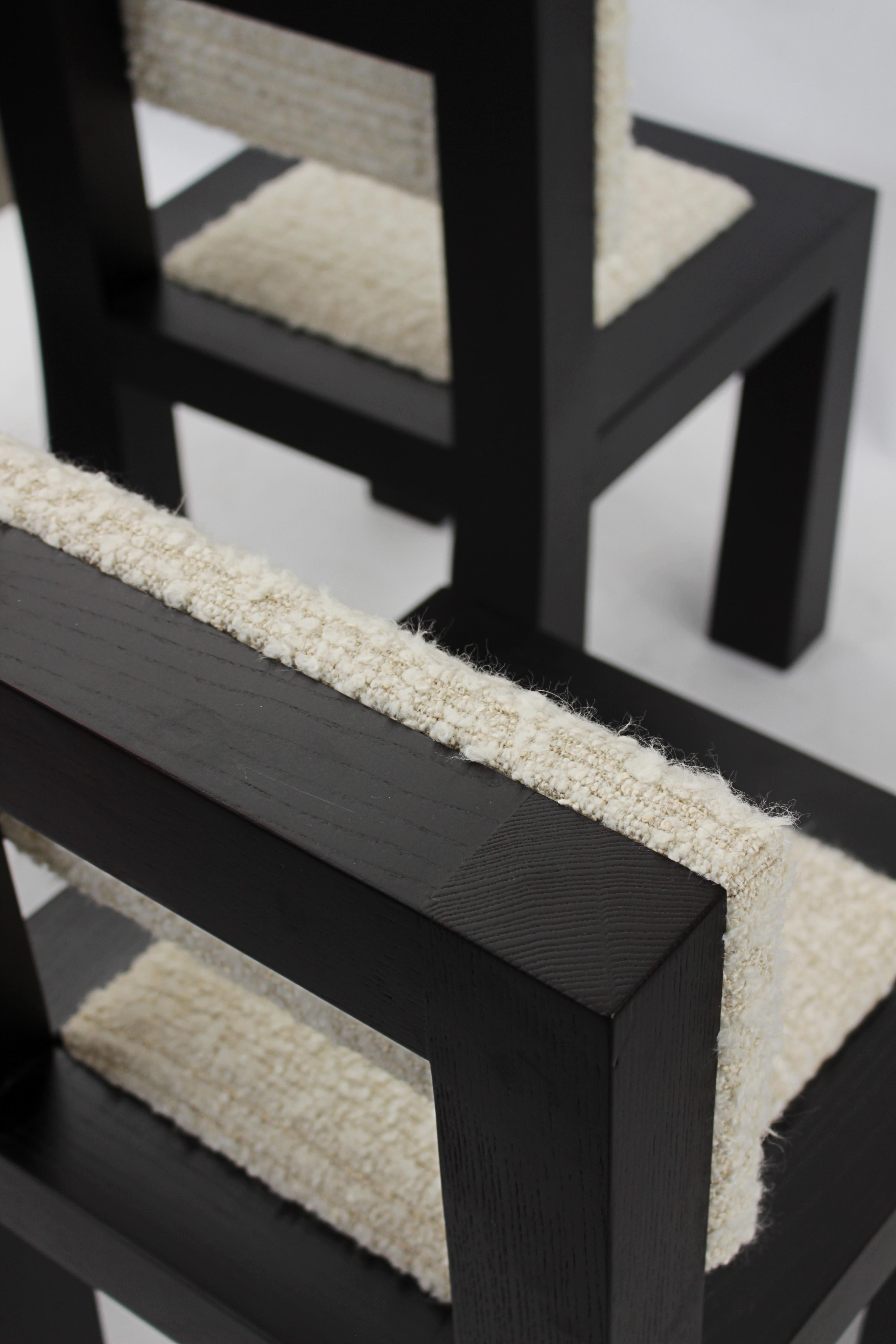 Moderno Sedia da pranzo Raw Black Oak - Collector in vendita