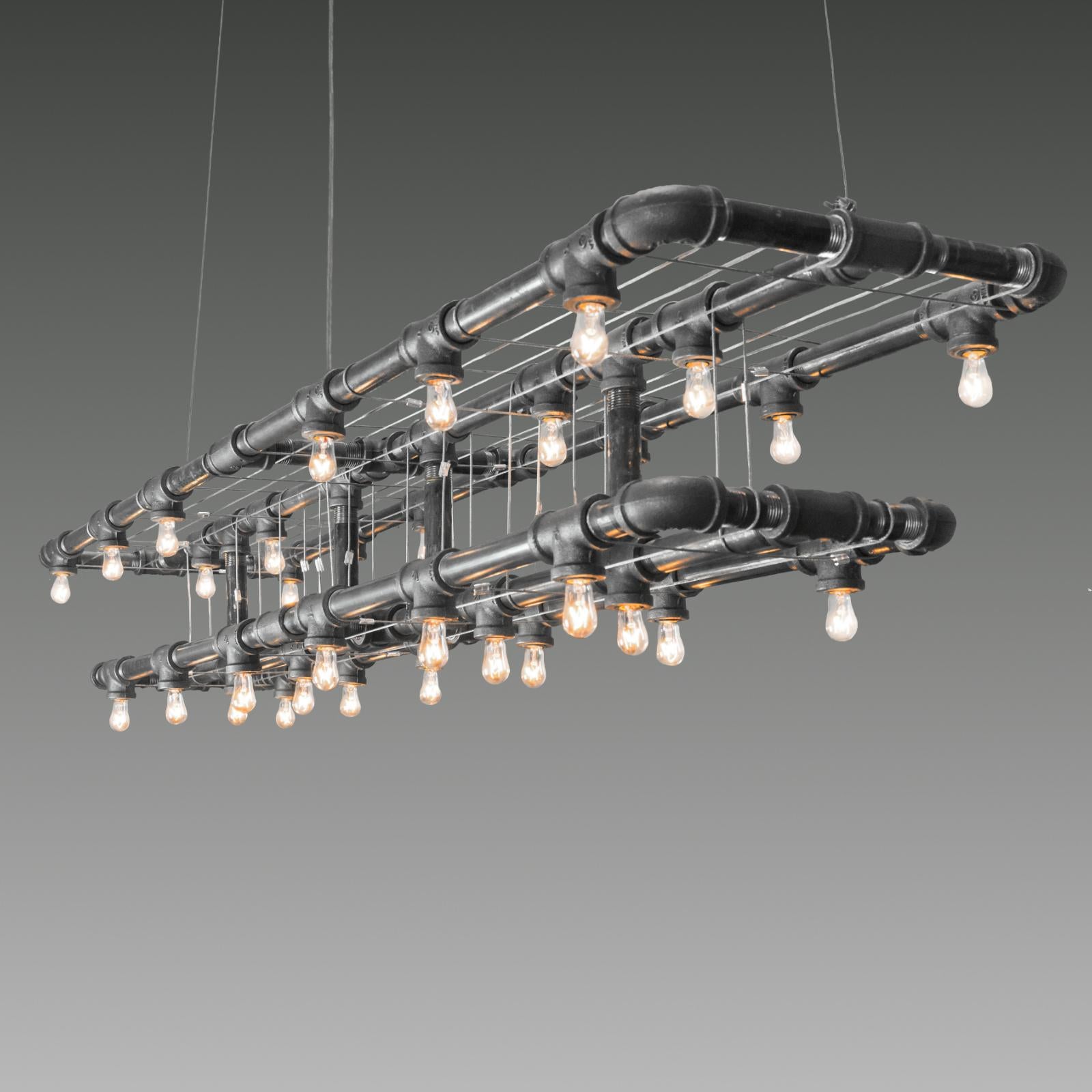 Post-Modern Raw Double Decker Linear Suspension by Michael McHale For Sale