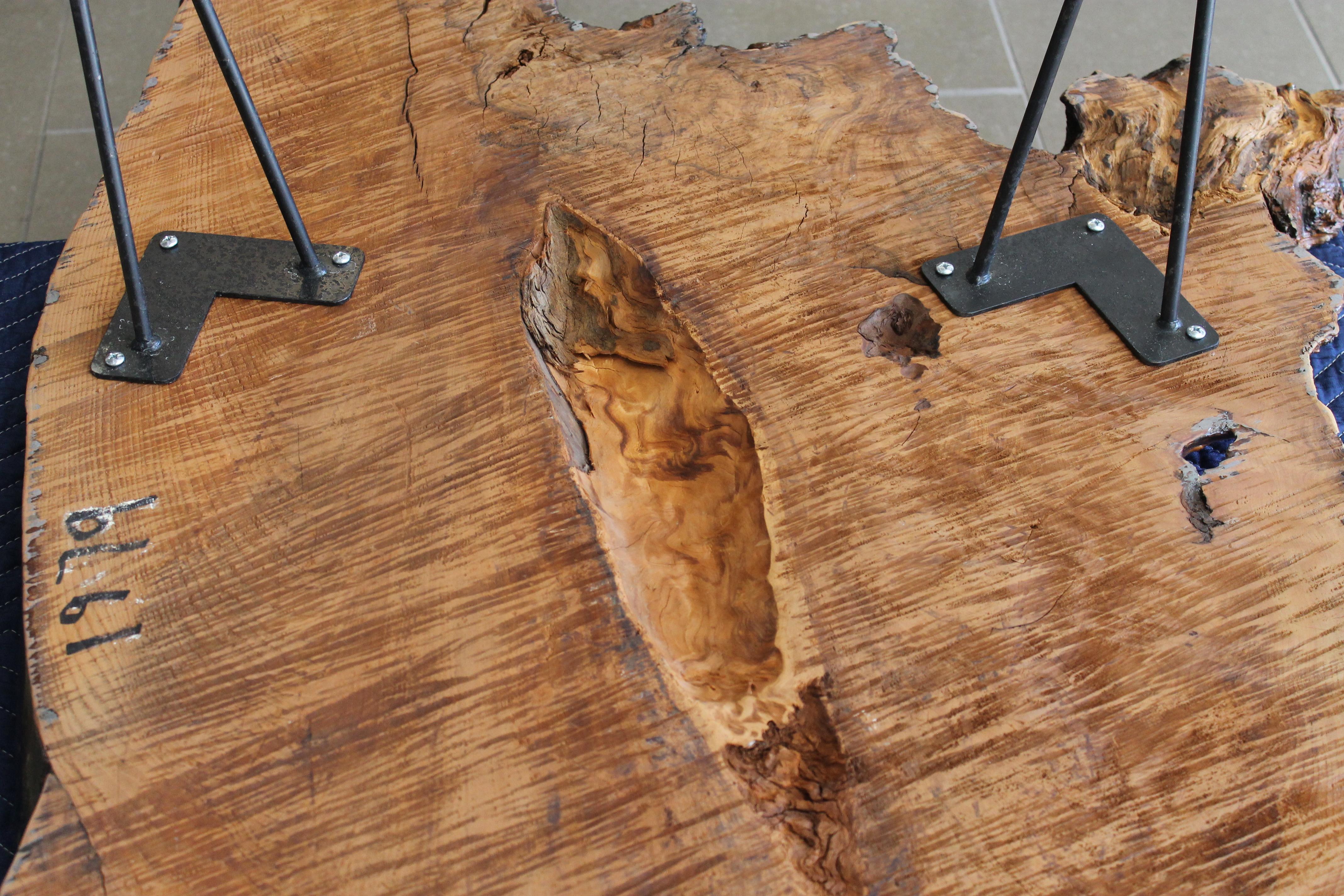 Raw Edge Redwood Burl Slab Coffee Table 6