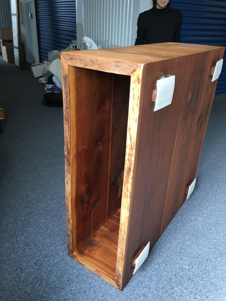 Raw Edge Wood Slab Square Coffee Table