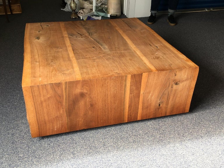 Raw Edge Wood Slab Square Coffee Table For Sale At 1stdibs
