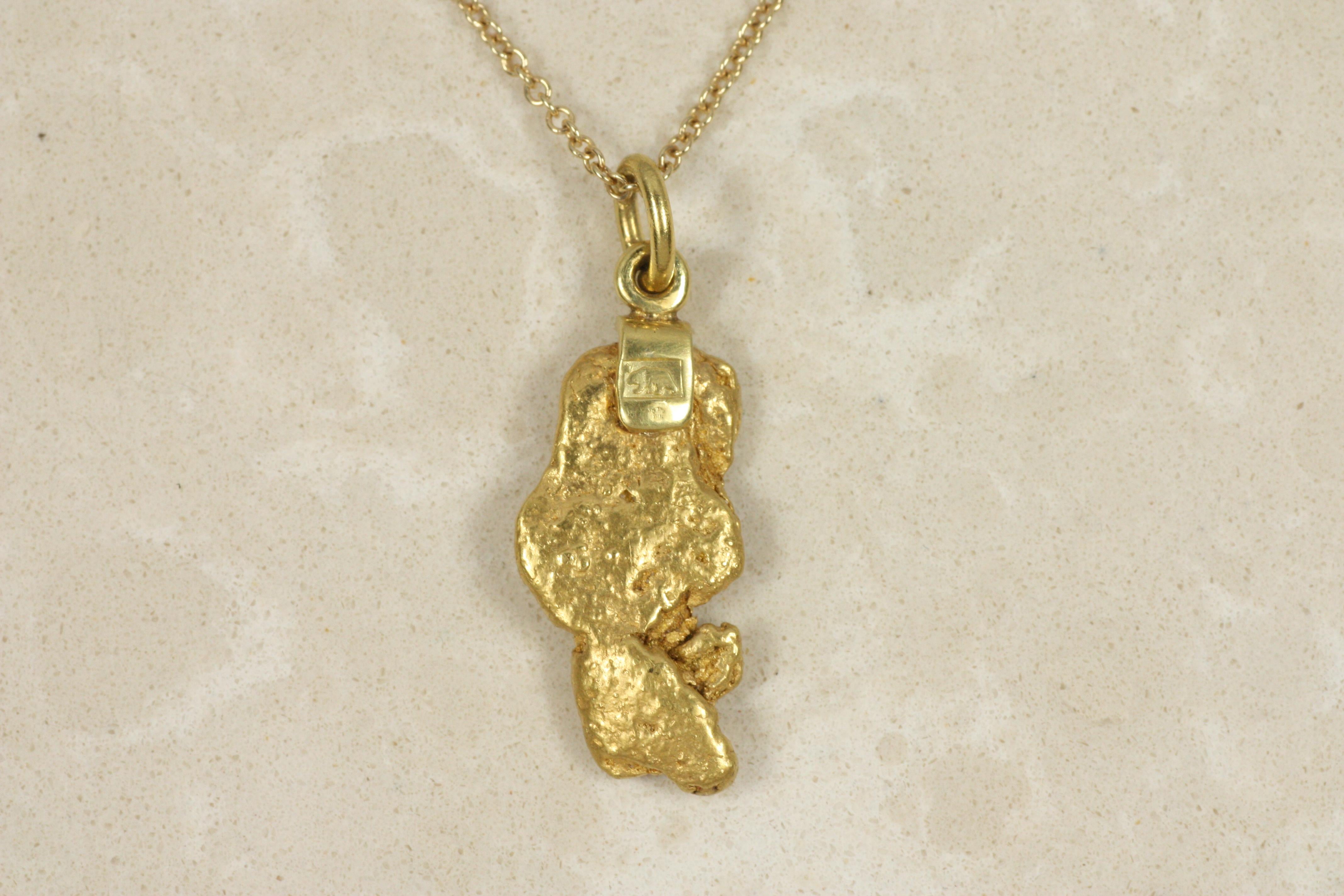 Raw Gold Nugget Charm Pendant – 20K California Gold In New Condition For Sale In Santa Monica, CA