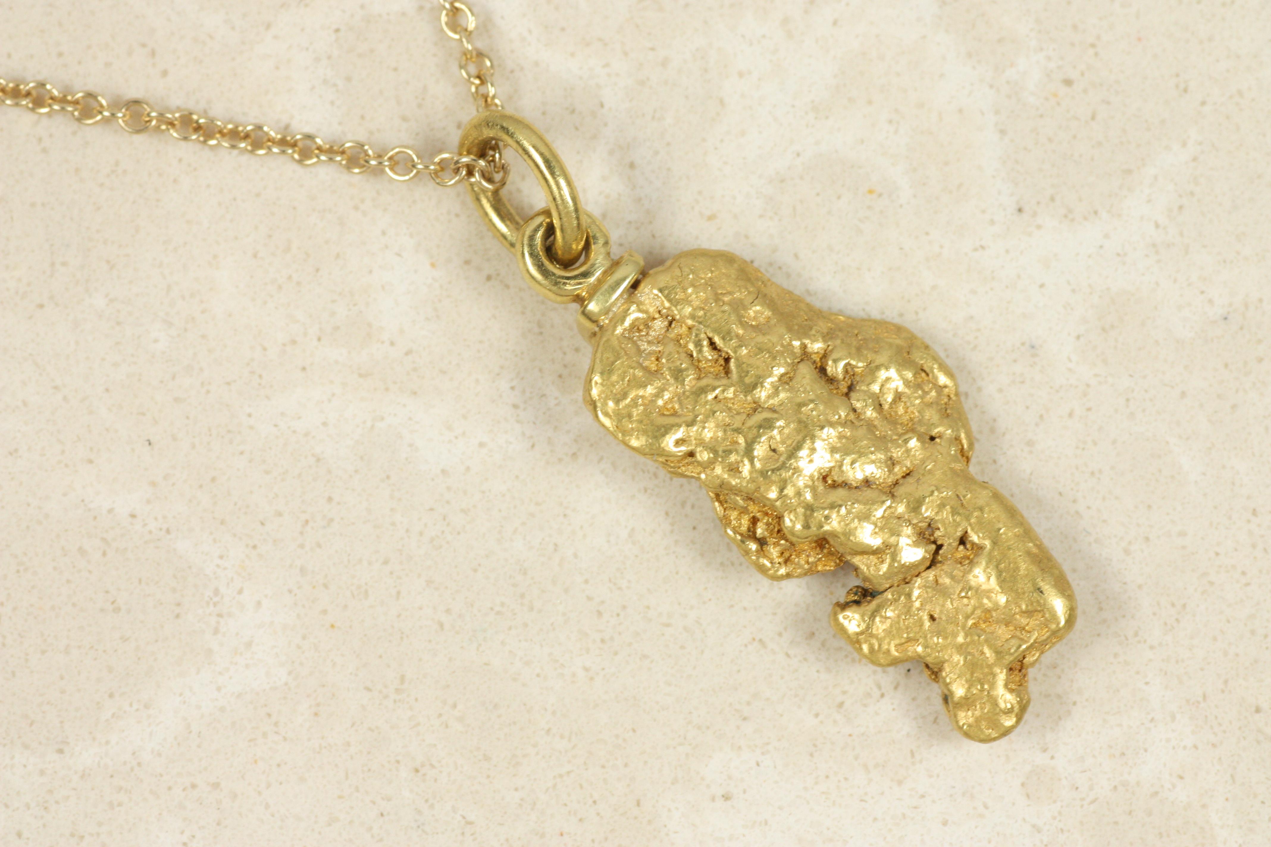 Raw Gold Nugget Charm Pendant – 20K California Gold For Sale 1