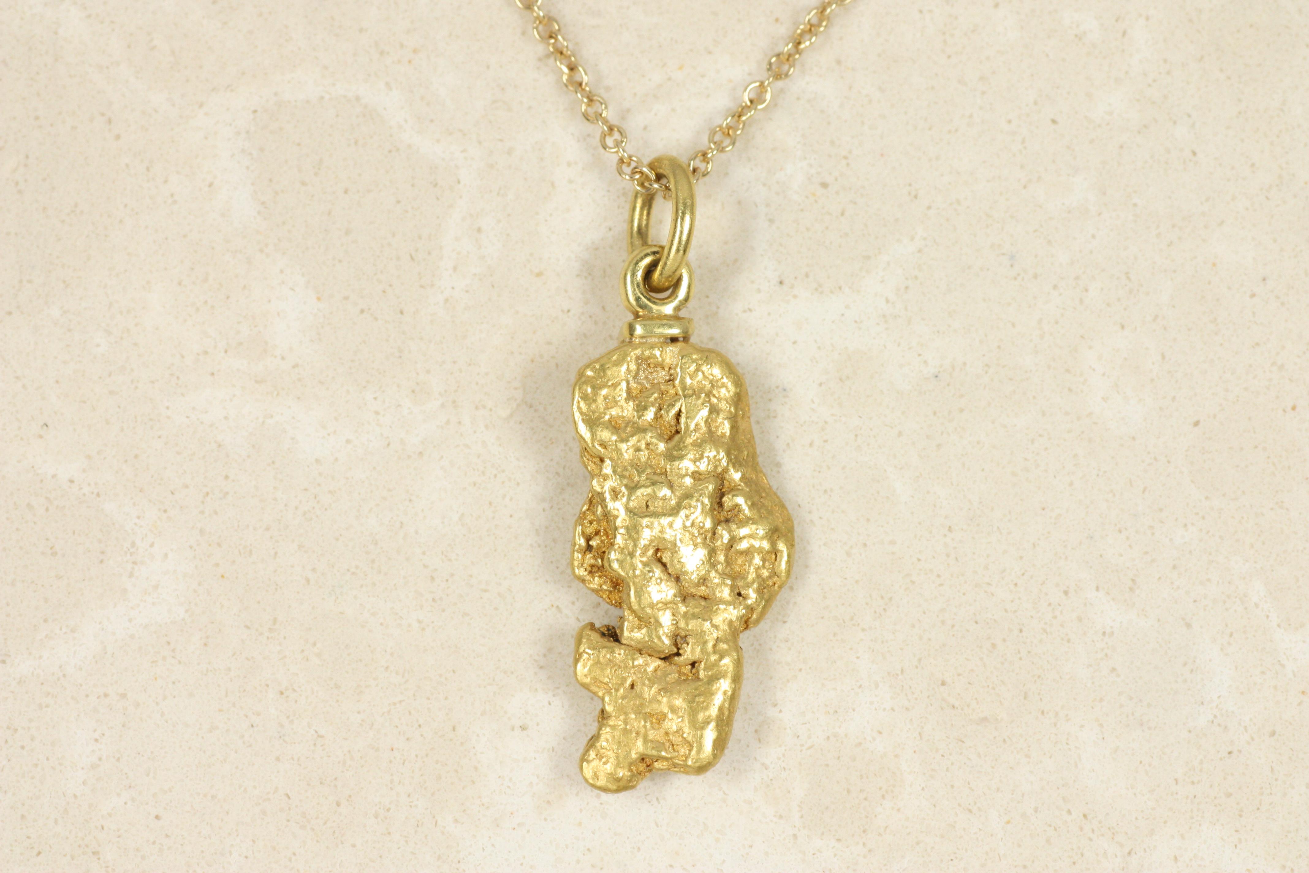 Raw Gold Nugget Charm Pendant – 20K California Gold For Sale 3