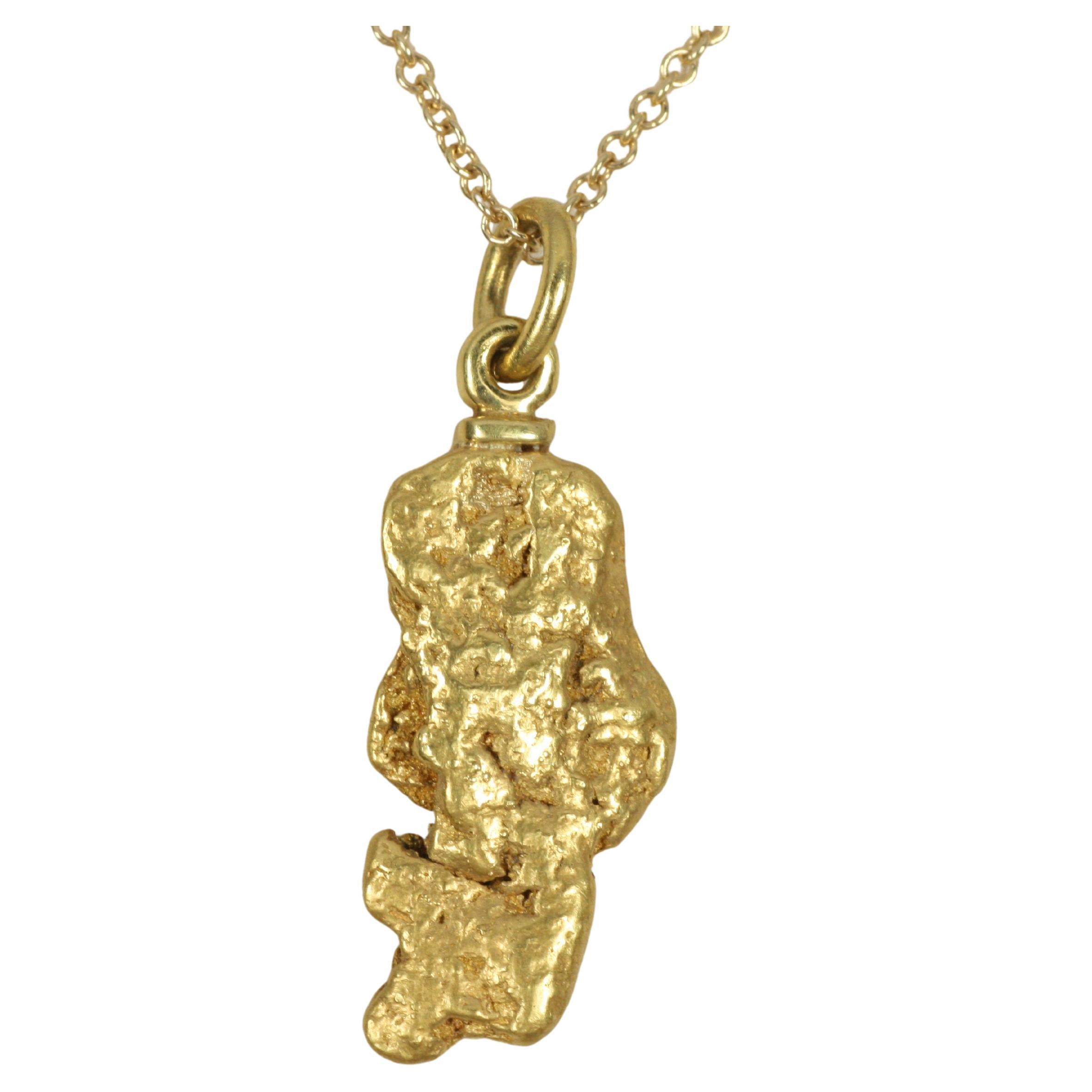 Raw Gold Nugget Charm Pendant – 20K California Gold For Sale