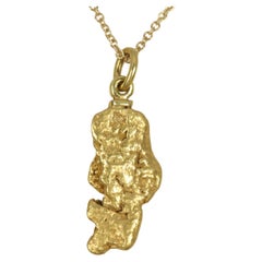 Raw Gold Nugget Charm Pendant – 20K California Gold