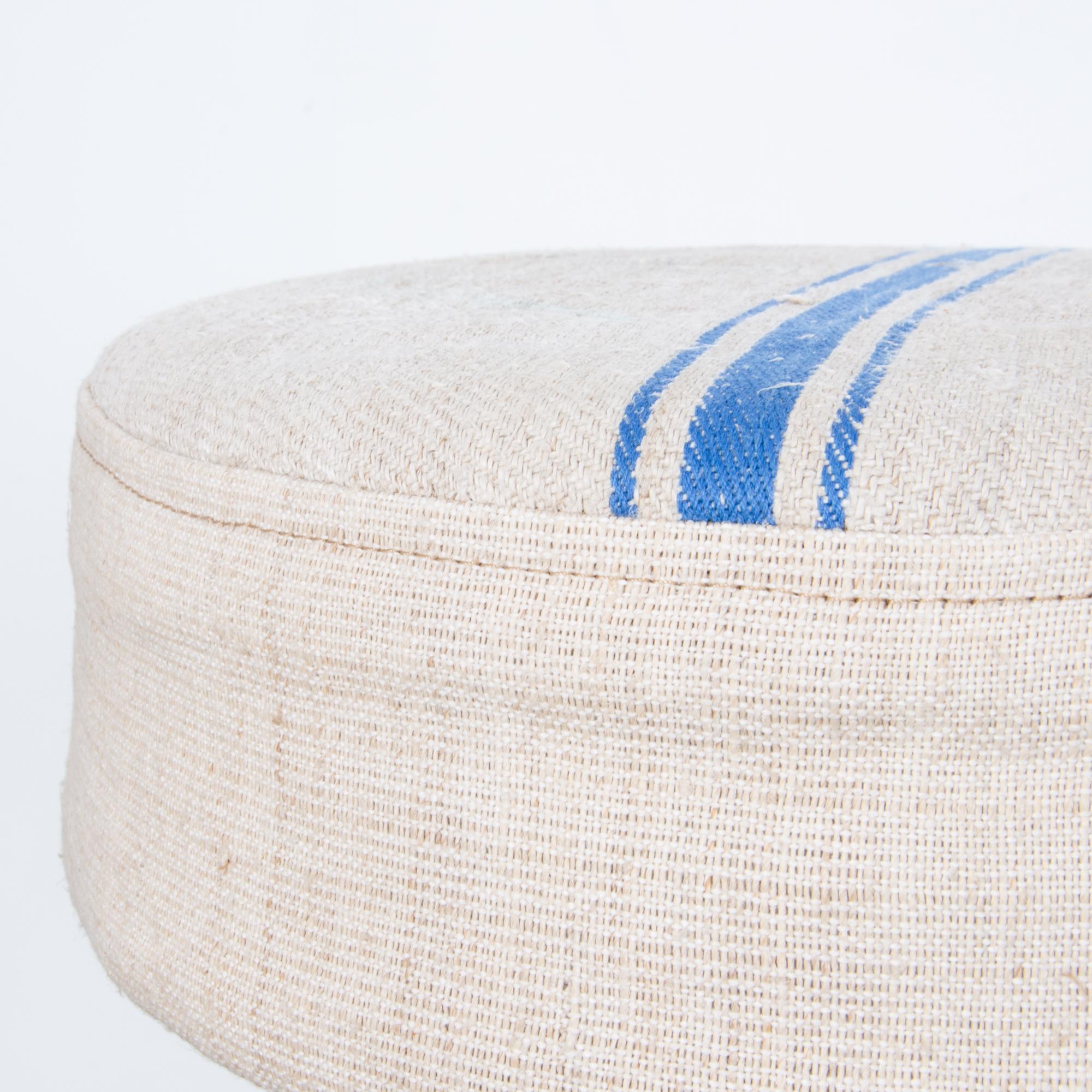 Late 20th Century Raw Linen Upholstered Bar Stools, Set of Five