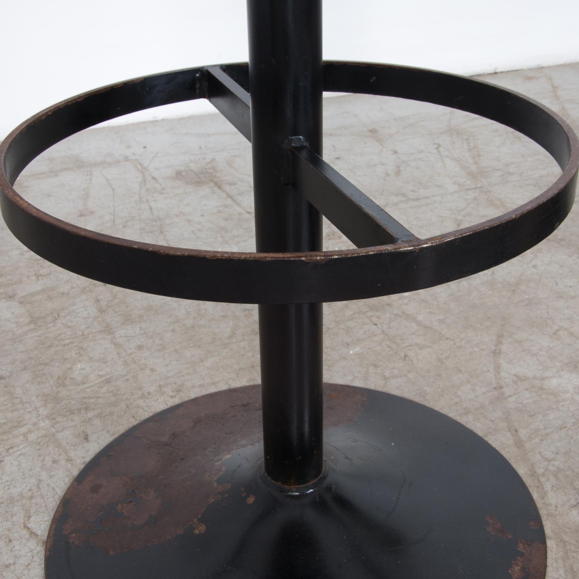 Steel Raw Linen Upholstered Bar Stools, Set of Five
